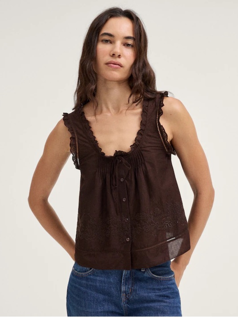 NWT Madewell Leah Embroidered Top, Size M $88